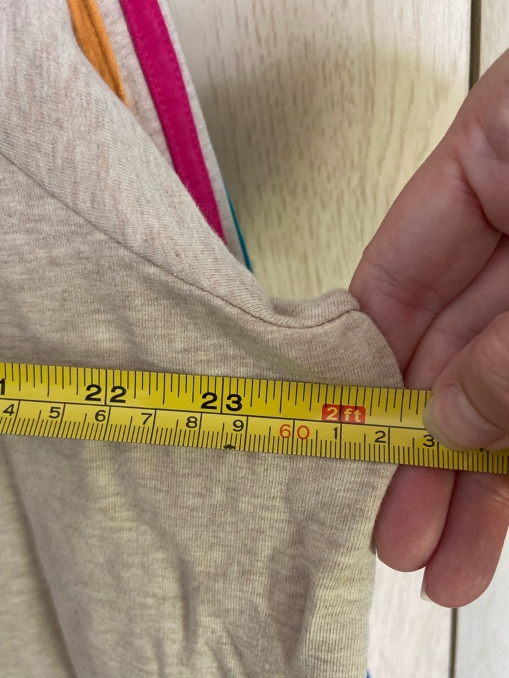 TORRID Everyday Active Fleece Heather Oatmeal Rainbow Stripe Set Sz 00 US 10 M/L - Picture 9 of 11